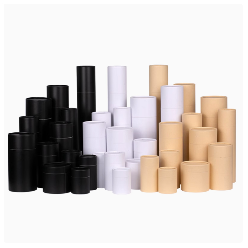 Draw Coffee And Tea - 10pcs round Cylinder Black/White/kraft Cardboard Tea