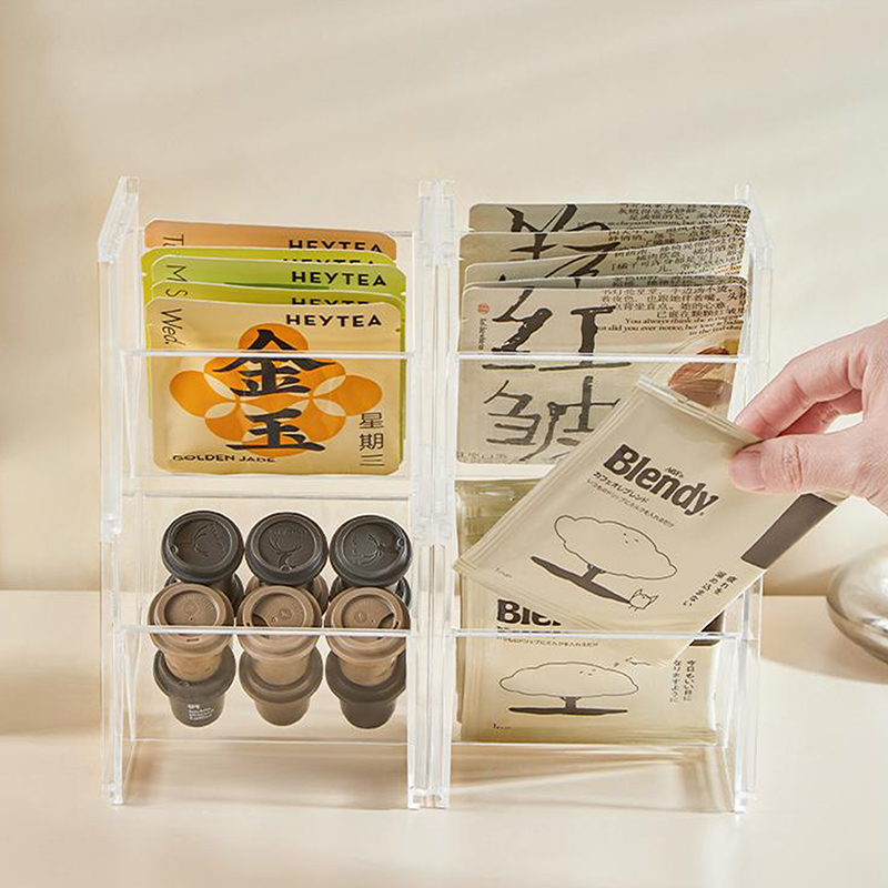 Coffee Tea Sugar - Vertical Tea Box Holder Stackable Tea