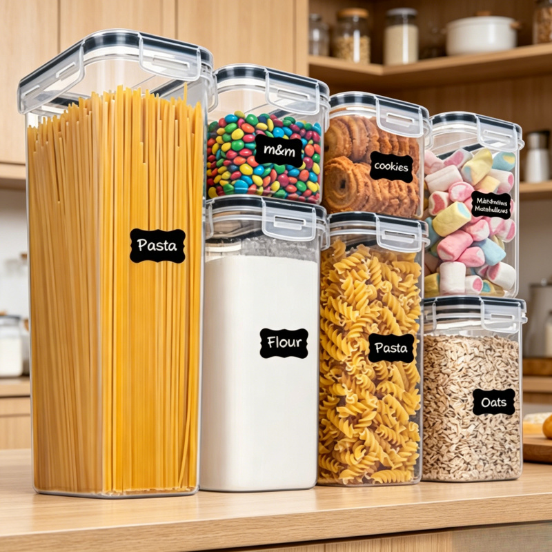Coffee Tea Sugar Canister Set - 7Pcs Kitchen Food Storage Containers Set,