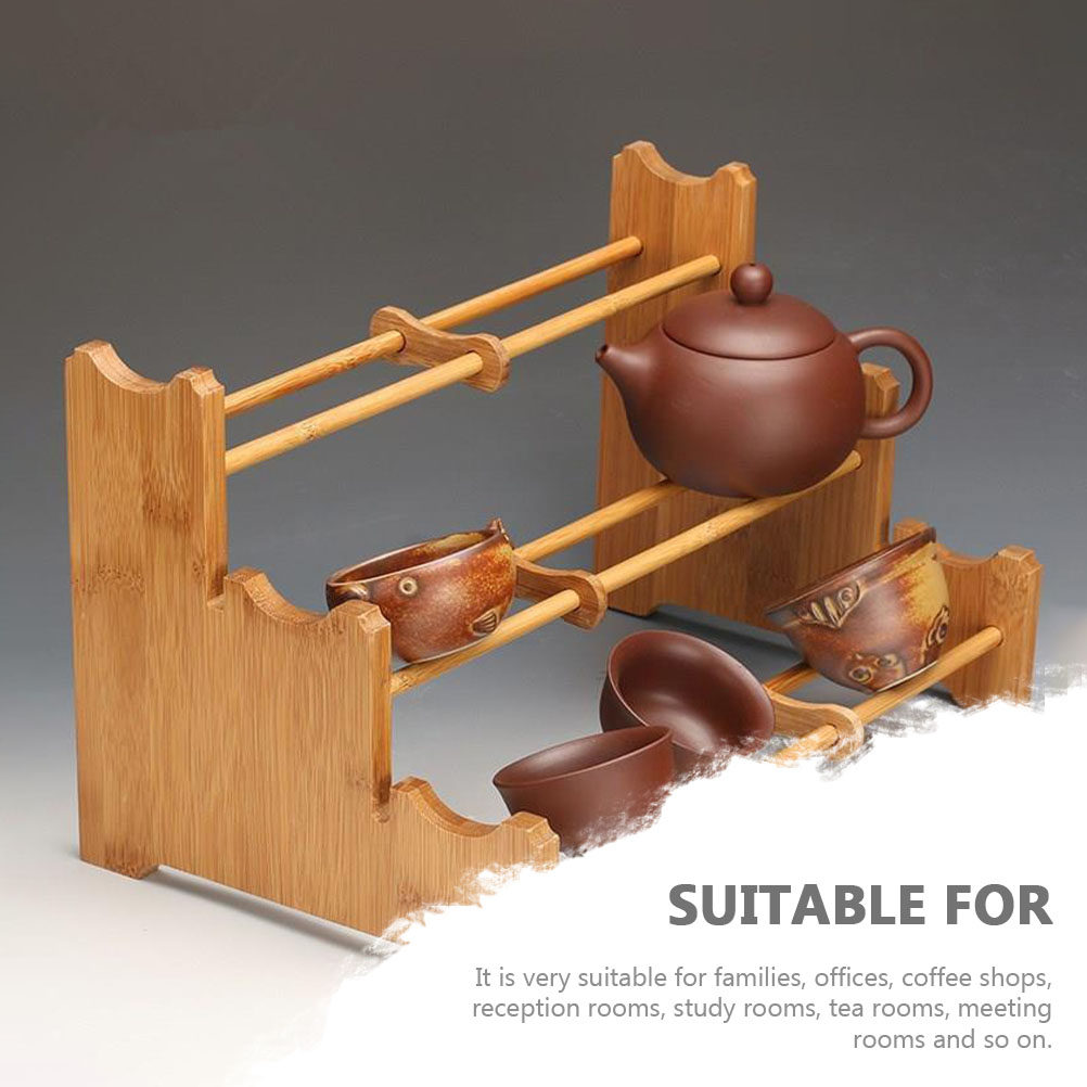 Coffee Tea Home - Bamboo Tea Cup Storage Rack with