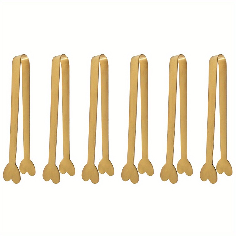 Coffee Tea Sugar - 4/6PCS Stainless Steel Heart-Shaped Mini Tongs