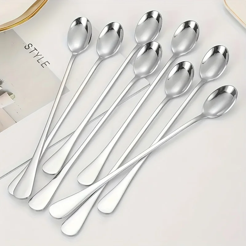 Coffee Tea Sugar Canister Set - Stainless Steel 1/10pcs Long Handle Spoons