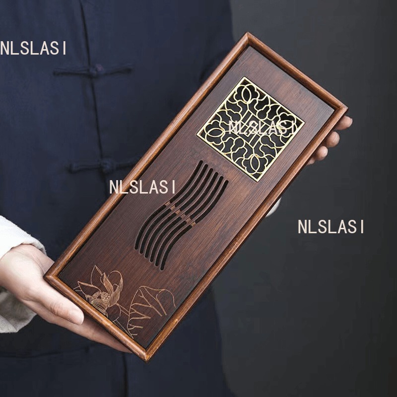 Bamboo Tea Tray - Lotus Bamboo Dry Soaking Plate Chinese
