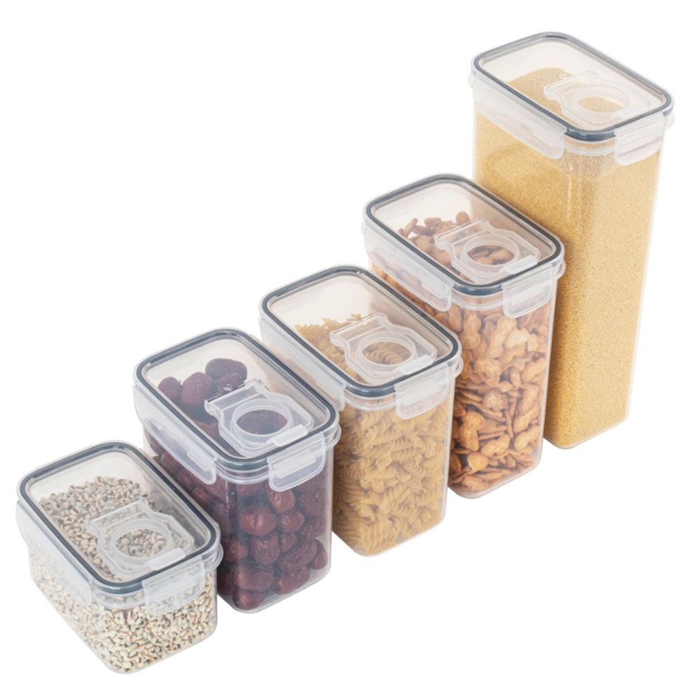 Coffee Tea Sugar Canister Set - Sealed Plastic Food Storage Box Cereal