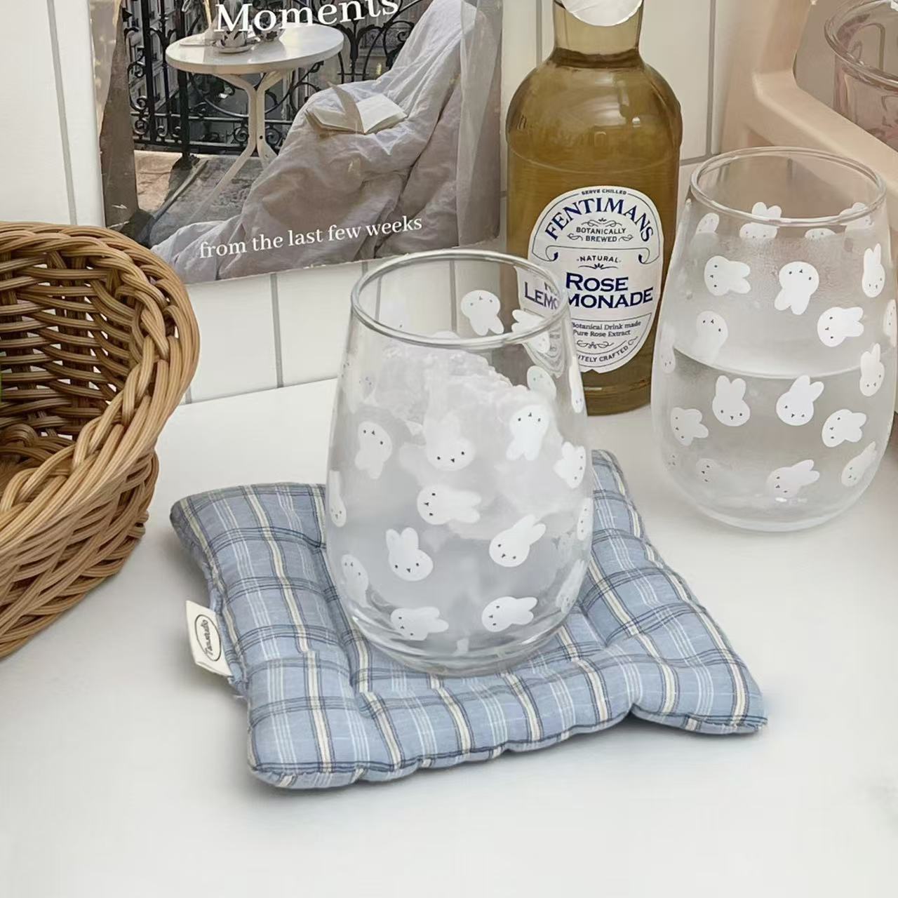Cute Miffy Rabbit Printed Glas - đánh giá và giá Coffee And Tea Glass