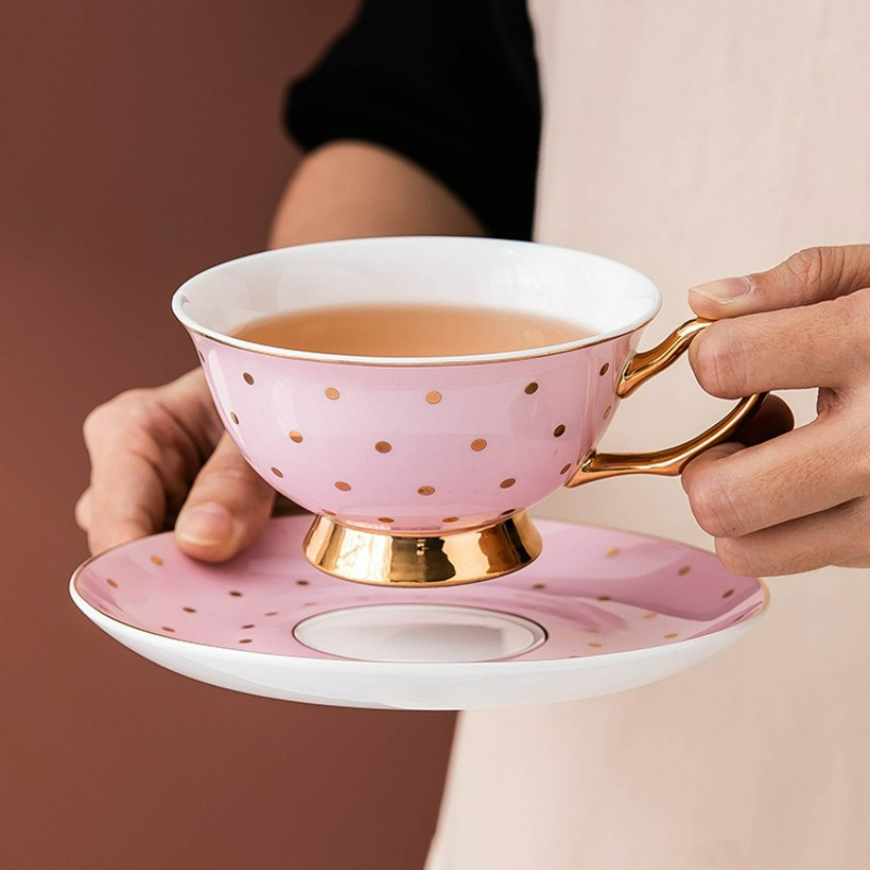 Ceramic Pink Coffee Mugs with  - đánh giá và giá Coffee Tea Set