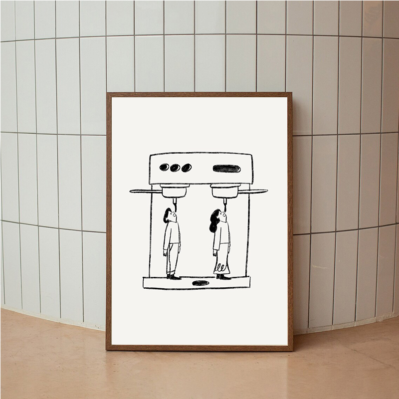 Abstract Line Coffee Drink Wal - đánh giá và giá Coffee Tea Poster