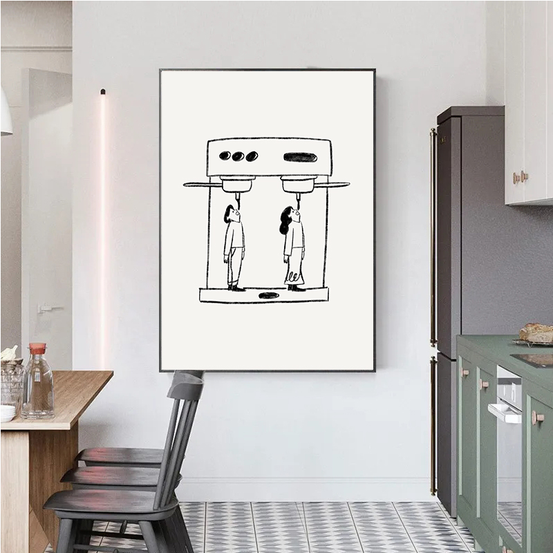 Abstract Line Coffee Drink Wal - đánh giá và giá Coffee Tea Poster