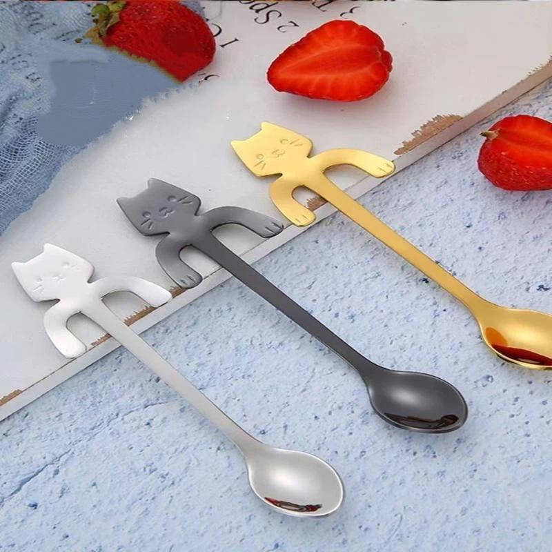 *1Pcs Stainless Steel Cute Cat - đánh giá và giá Coffee Tea Love