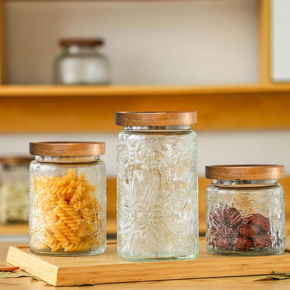 32oz Vintage Glass Jars With L - đánh giá và giá Tea Coffee Sugar Container