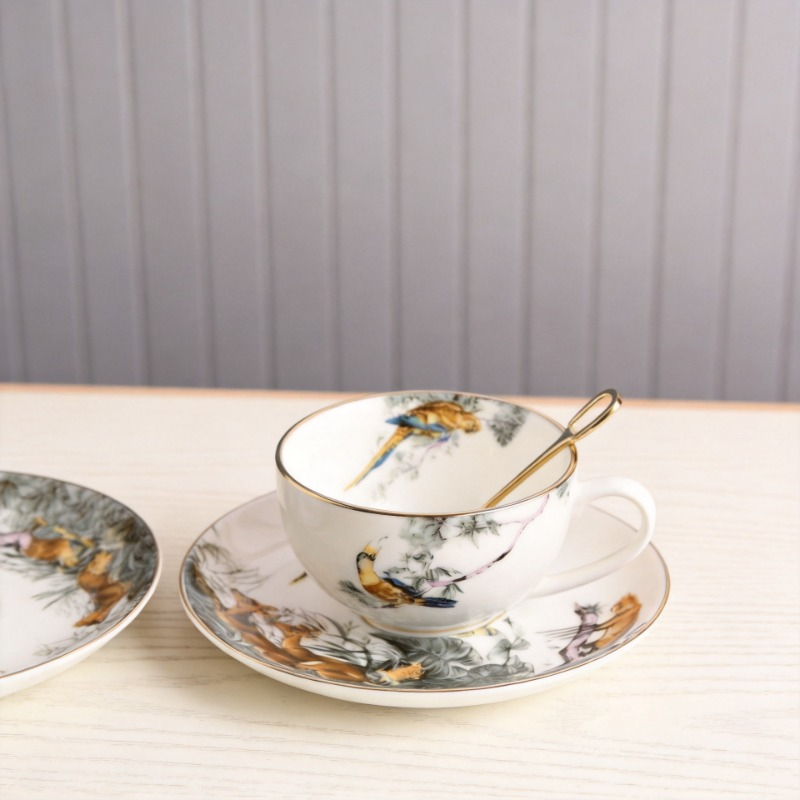 Retro British Bone China Jungl - đánh giá và giá Coffee Tea Love