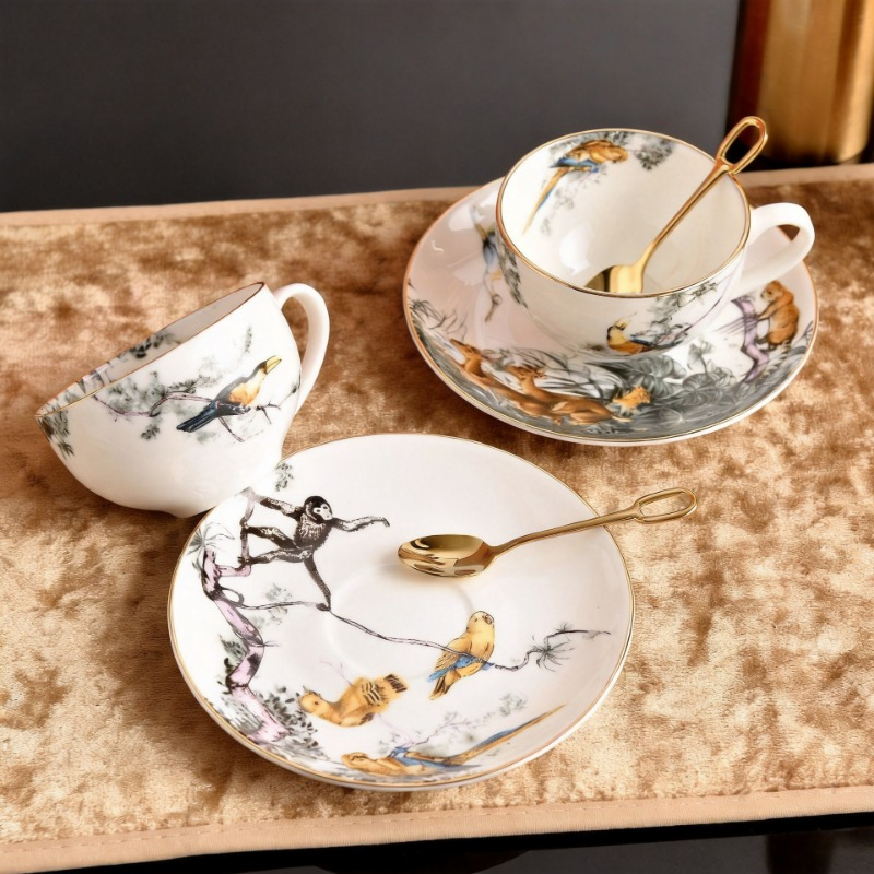 Retro British Bone China Jungl - đánh giá và giá Coffee Tea Love