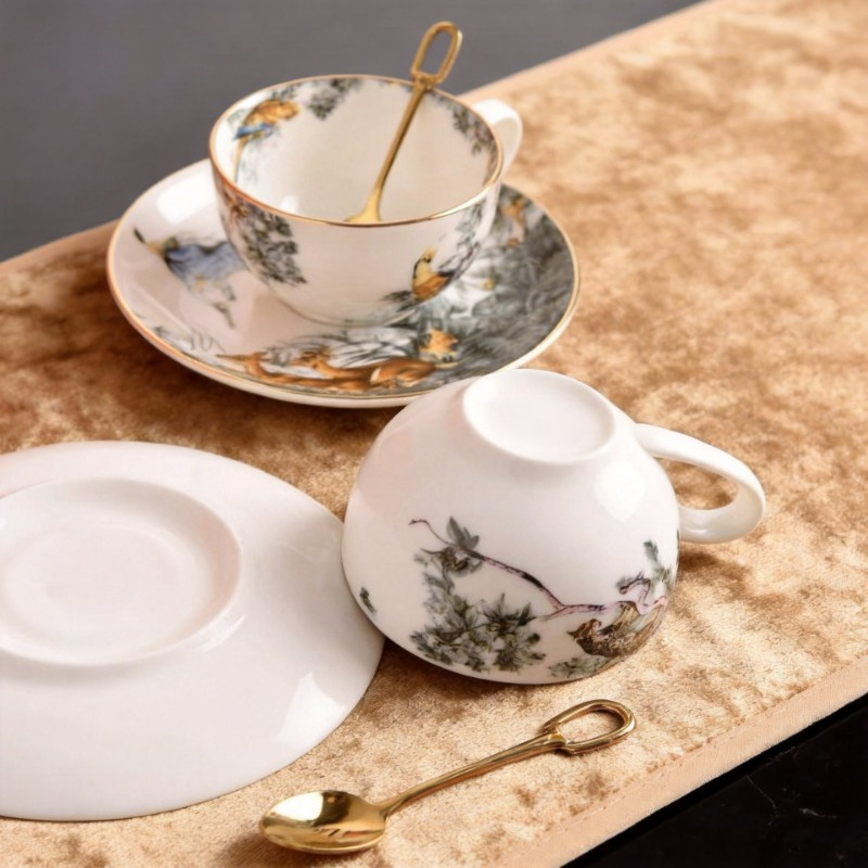 Retro British Bone China Jungl - đánh giá và giá Coffee Tea Love