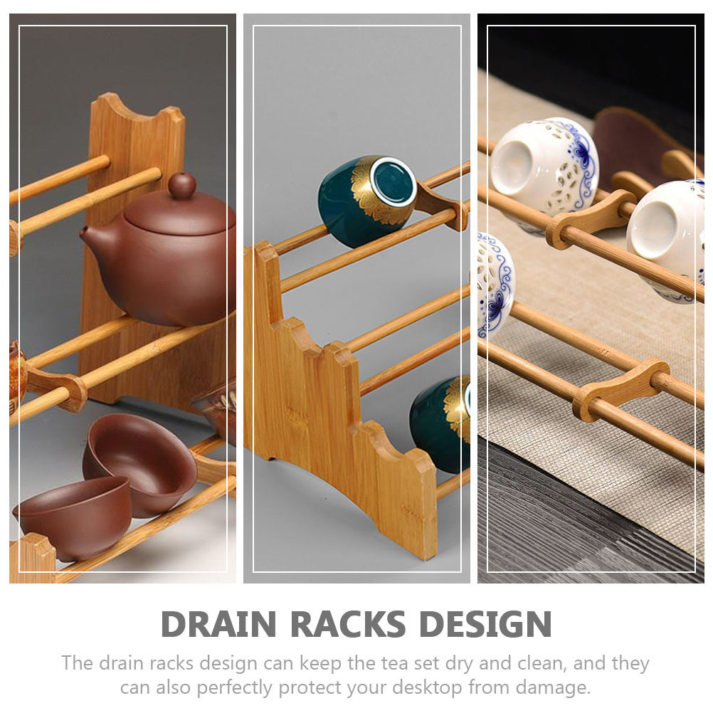 Bamboo Tea Cup Storage Rack wi - đánh giá và giá Coffee Tea Home