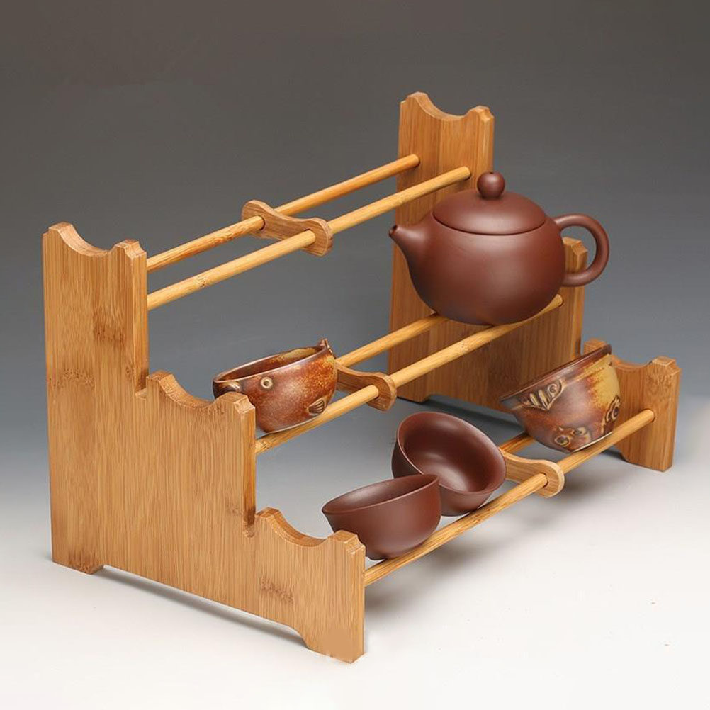 Bamboo Tea Cup Storage Rack wi - đánh giá và giá Coffee Tea Home