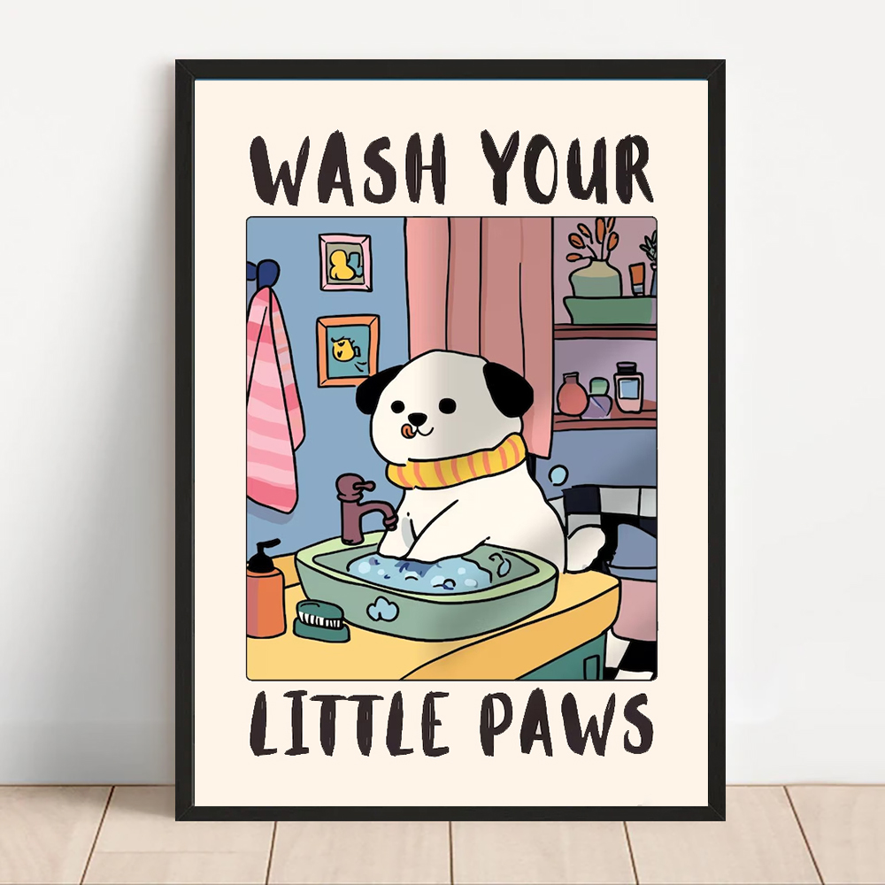 Cute Animals Canvas Printed Po - đánh giá và giá Coffee Tea Poster