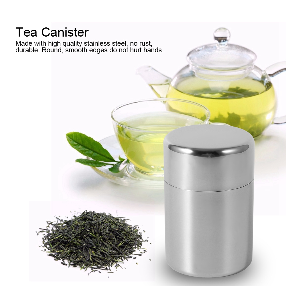Stainless Steel Tea Leaf Tins  - đánh giá và giá Coffee Tea Sugar Canister Set