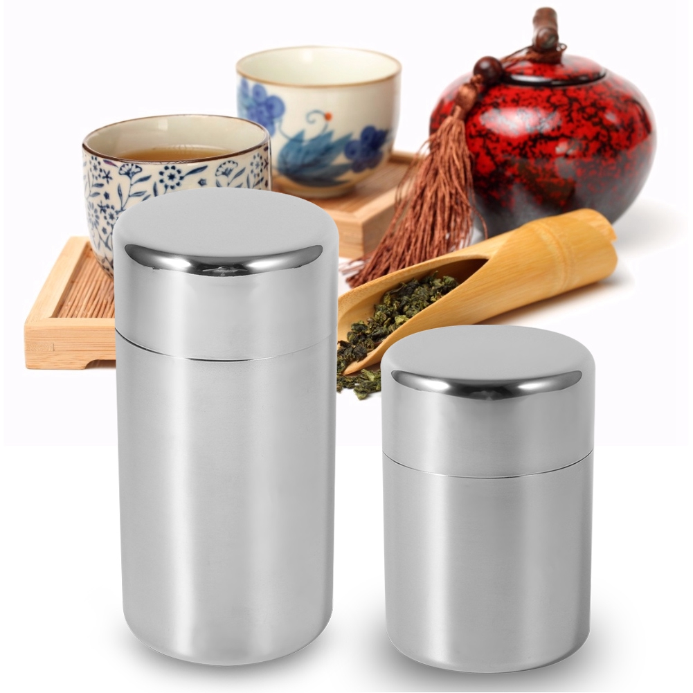 Stainless Steel Tea Leaf Tins  - đánh giá và giá Coffee Tea Sugar Canister Set