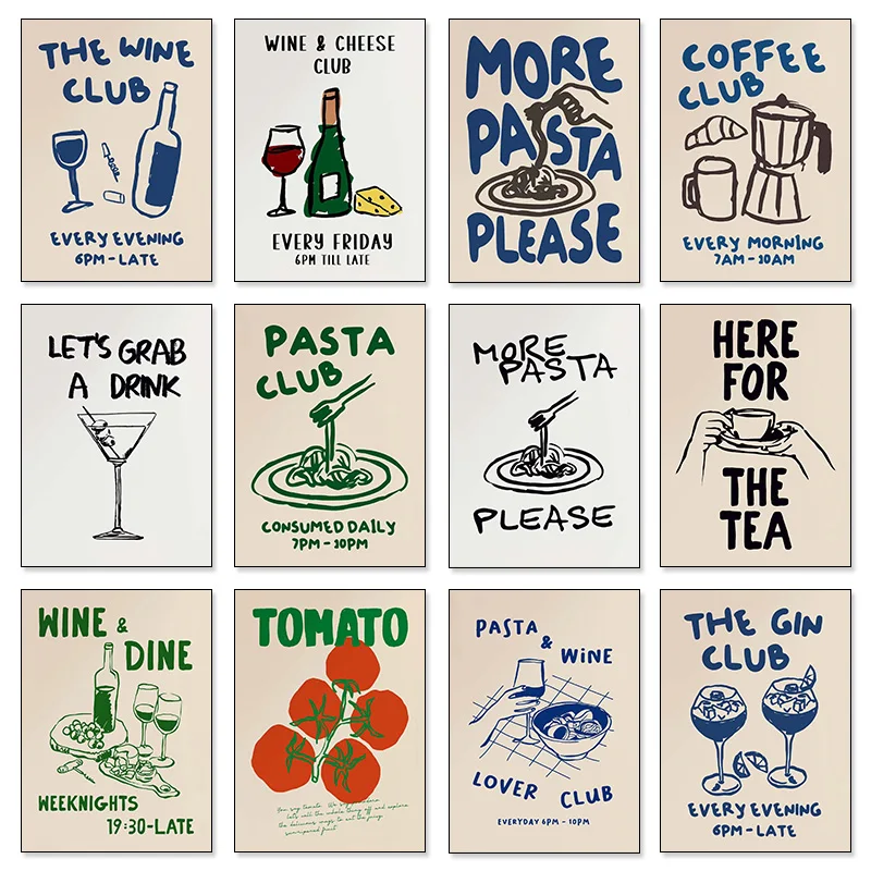 Modern Kitchen Art Wine Coffee - đánh giá và giá Coffee Tea Poster