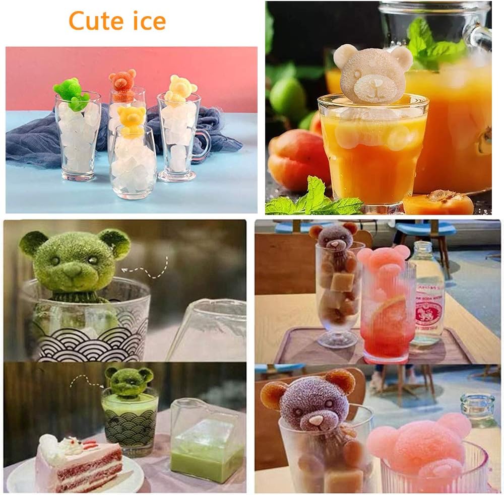 1~6Pcs Ice Bear Mold 3D Bear S - đánh giá và giá Coffee Tea Love