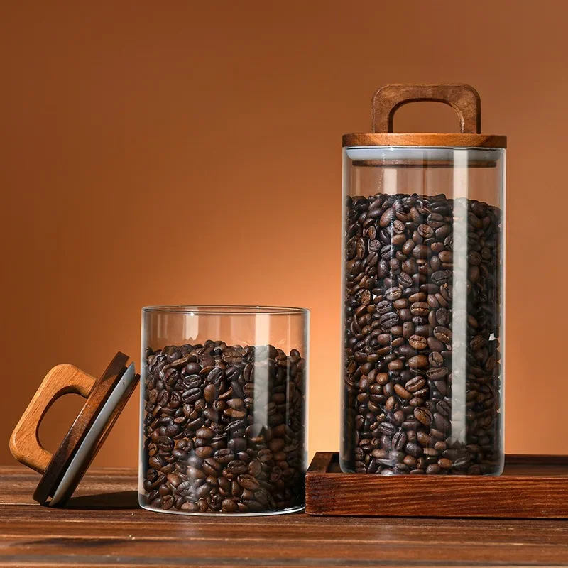 Clear Glass Jar with Bamboo Li - đánh giá và giá Coffee Tea Sugar Canister Set