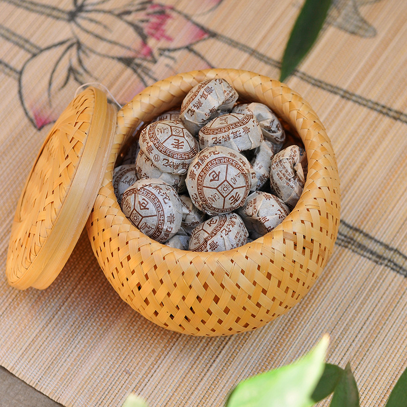 Bamboo woven small basket doub - đánh giá và giá Bamboo Tea Tray