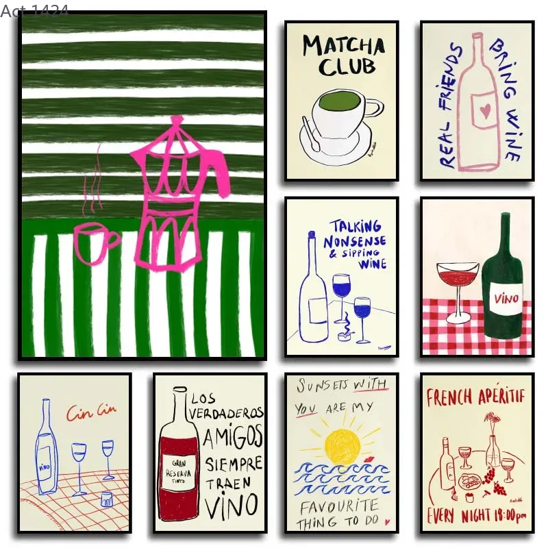 Modern Colorful Drawings Abstr - đánh giá và giá Draw Coffee And Tea