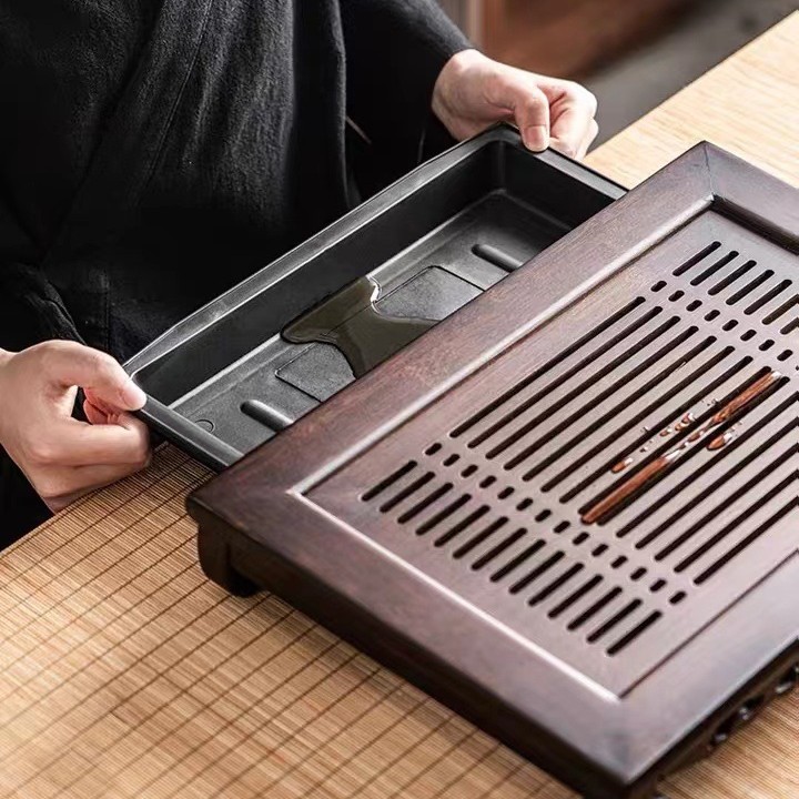 Wooden Tea Set with Water Stor - đánh giá và giá Bamboo Tea Tray