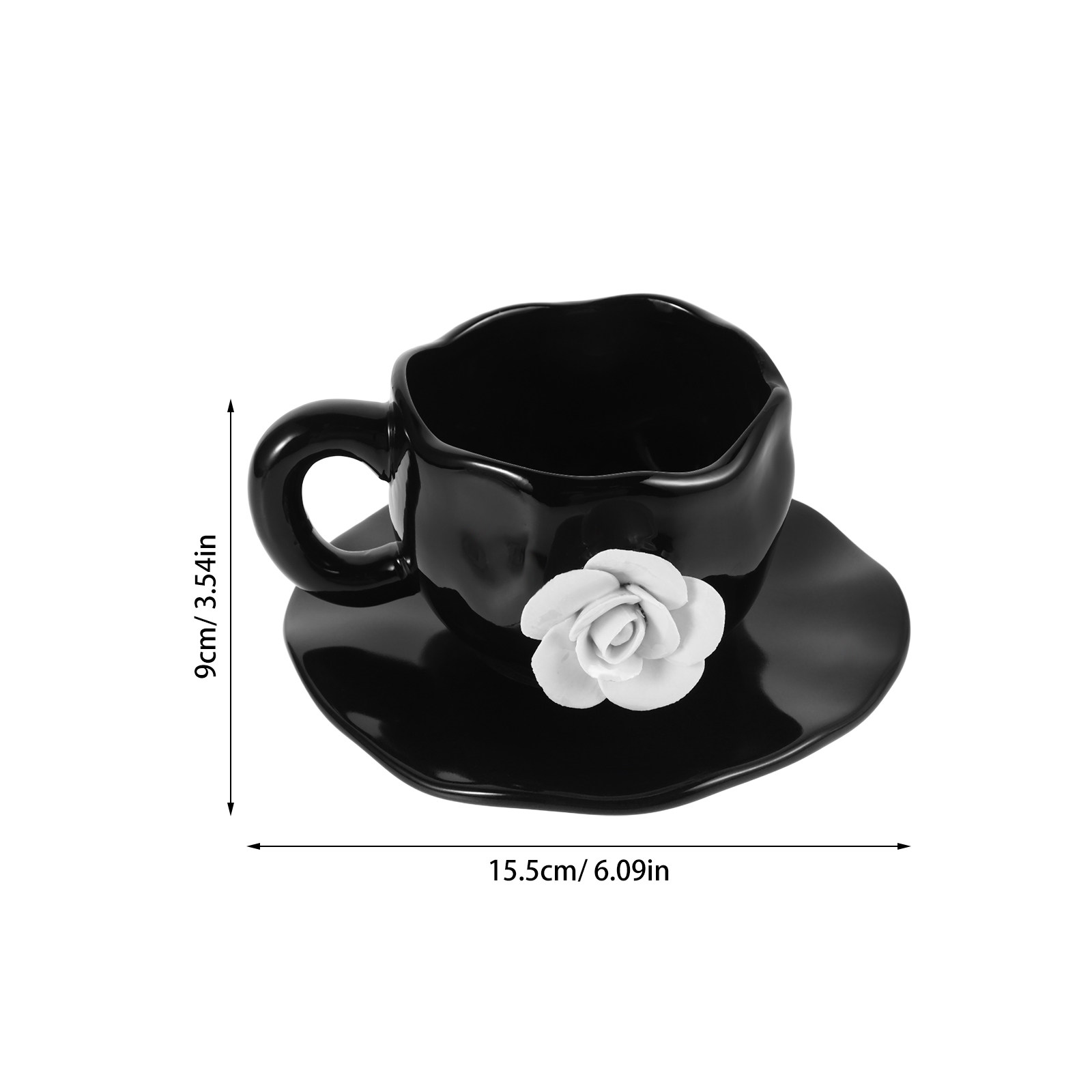 1Set Floral 3D Rose Design Cer - đánh giá và giá Coffee Tea Set
