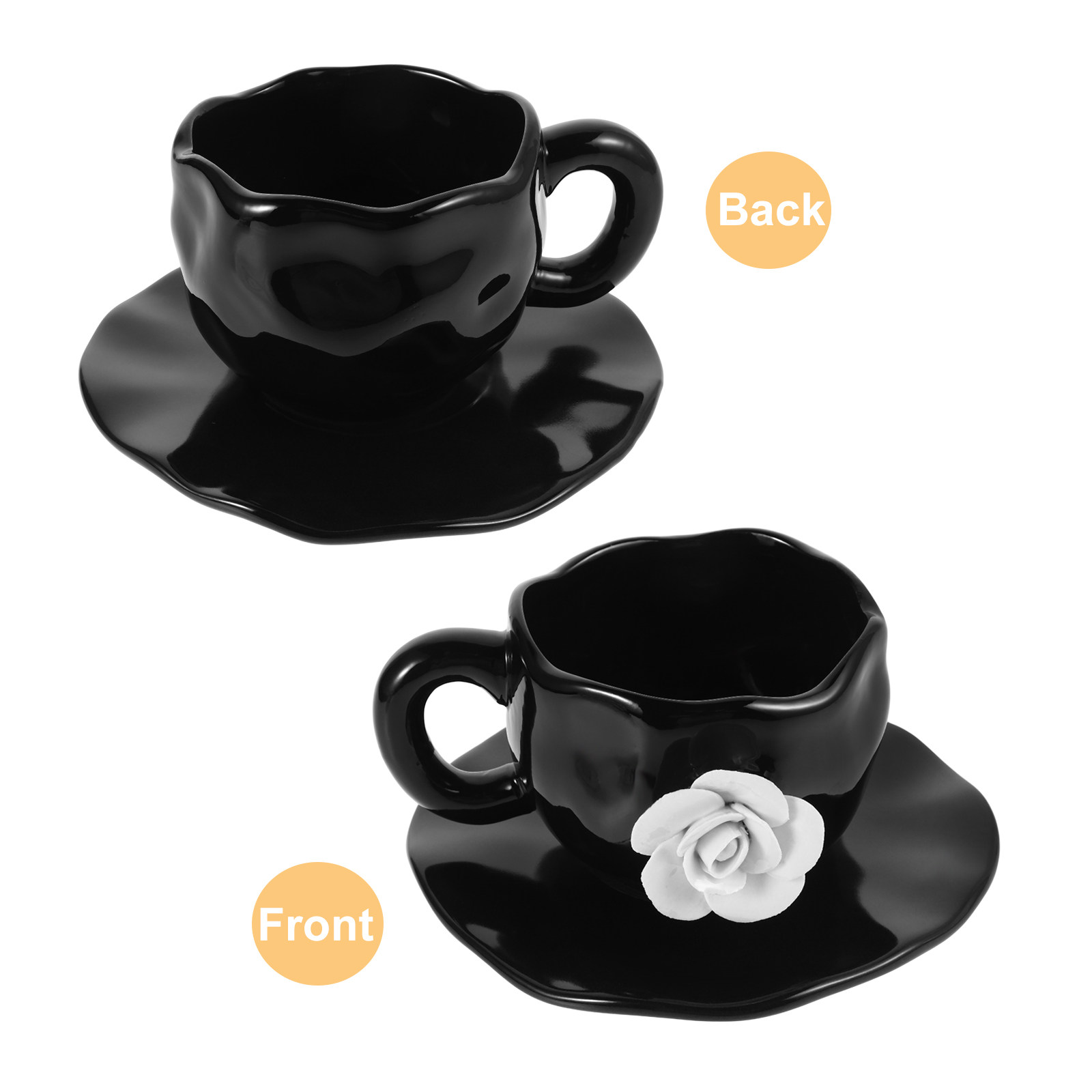1Set Floral 3D Rose Design Cer - đánh giá và giá Coffee Tea Set