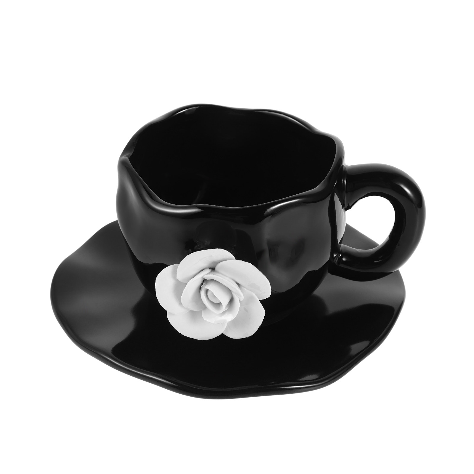 1Set Floral 3D Rose Design Cer - đánh giá và giá Coffee Tea Set