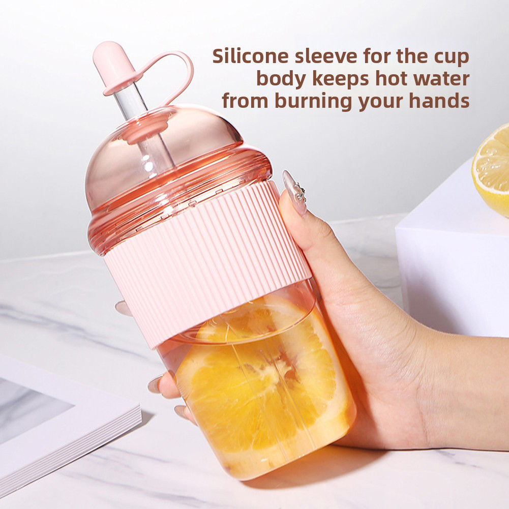 520ml Portable Flip Straw Cup  - đánh giá và giá Coffee Jelly Tea
