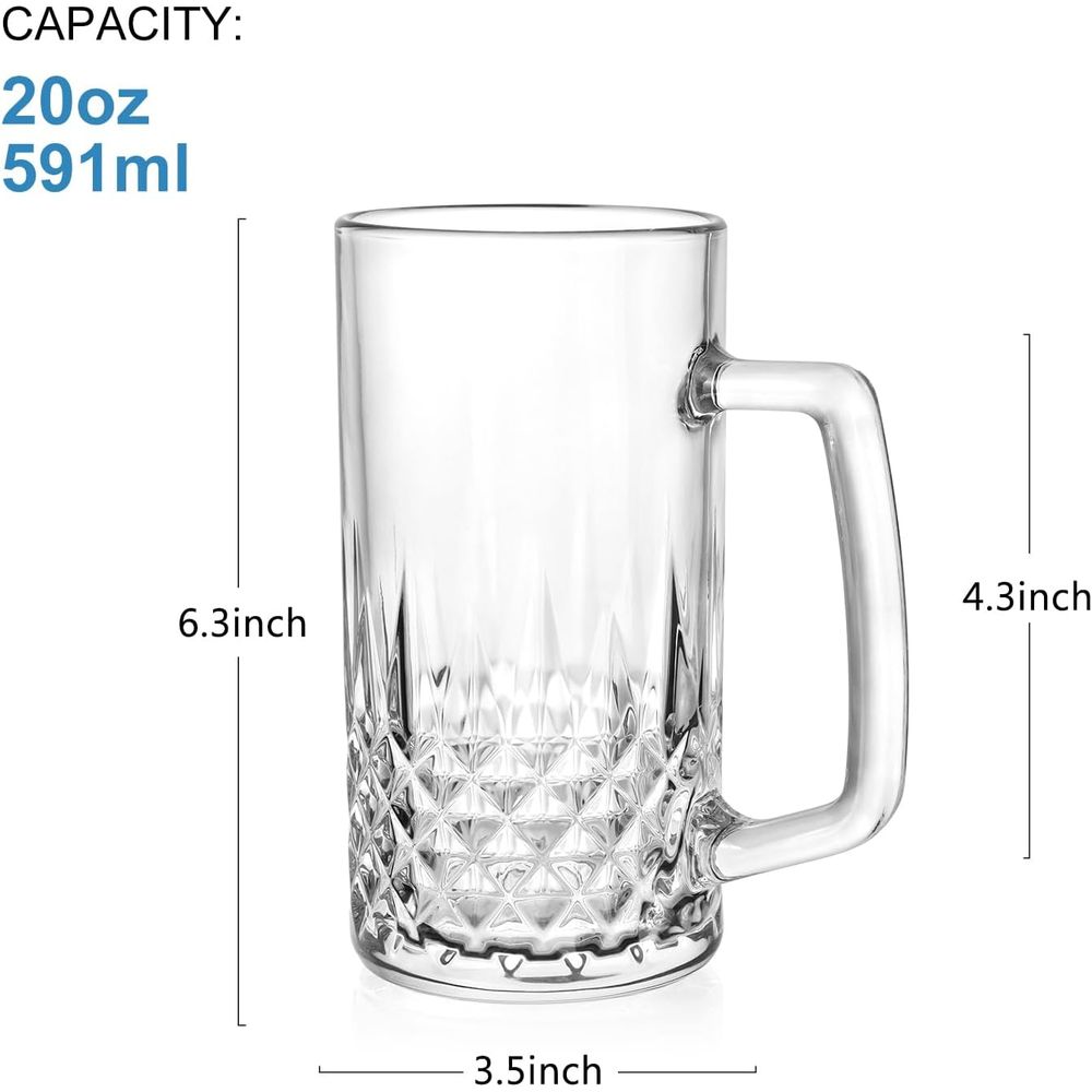 20 oz Heavy Glass Mugs Set of  - đánh giá và giá Coffee Tea Set